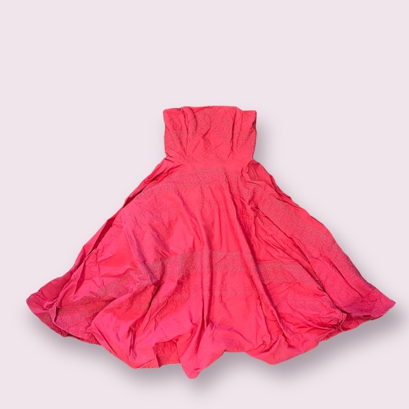 White House Black Market size 00 midi length strapless pink dress - Picture 2 of 6